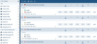 Sport garovlari liniyasi va koeffitsientlari sifati